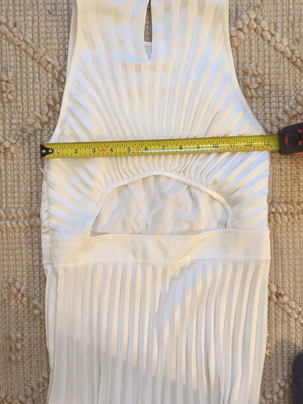 NWT Sandro Jolie Pleated Midi Dress White Sleeveless Cutout Back Size Small (36) - Picture 5 of 8